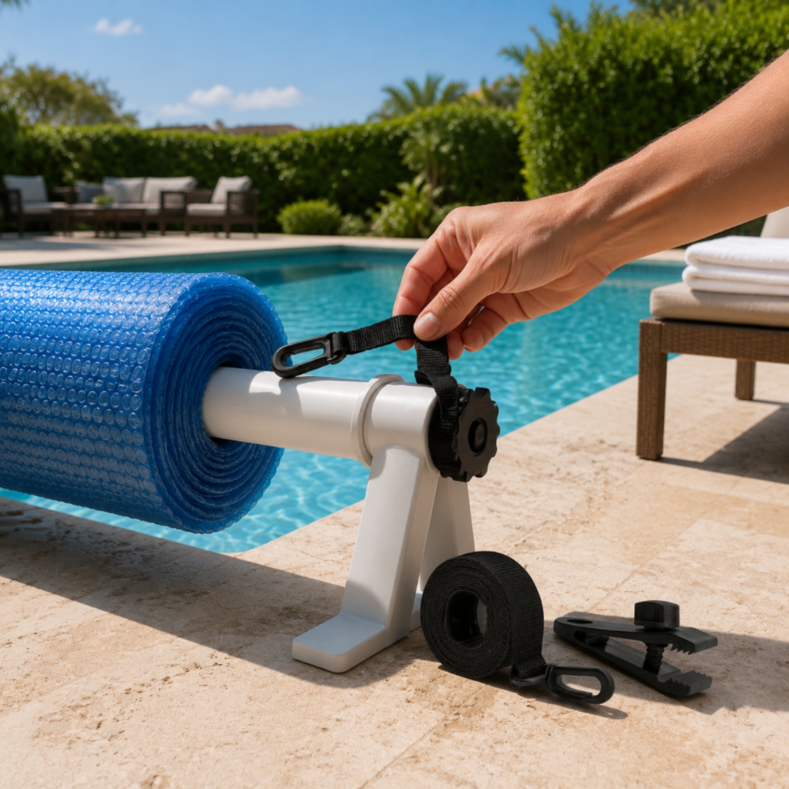Reel Cover - 8 Pieces Solar Blanket Strap Kit