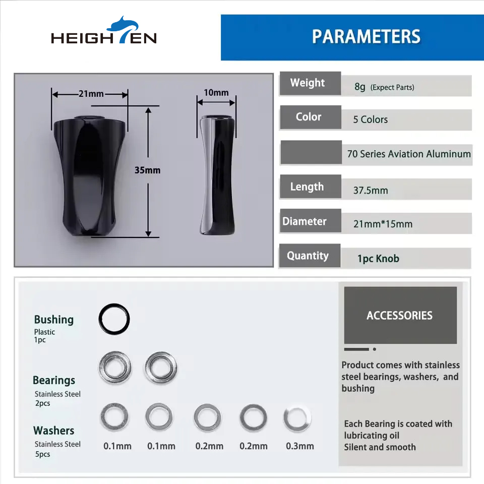HEIGHTEN 21mm Reel Handle Alum - Reel Drag Knob incelemesi ve fiyatı