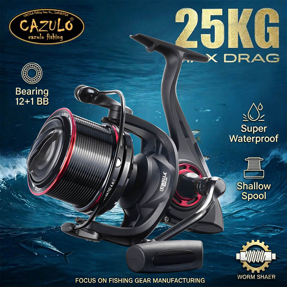 CAZULO Long Cast Spinning Reel - Surf Reel incelemesi ve fiyatı