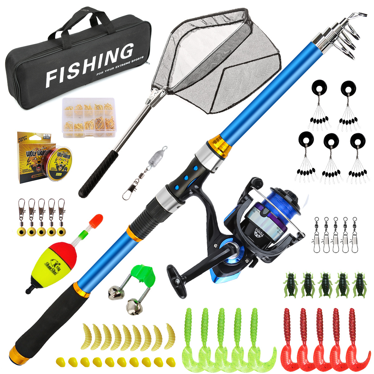 2.1-3.6M Telescopic Glass Fibe - Spincast Reel incelemesi ve fiyatı