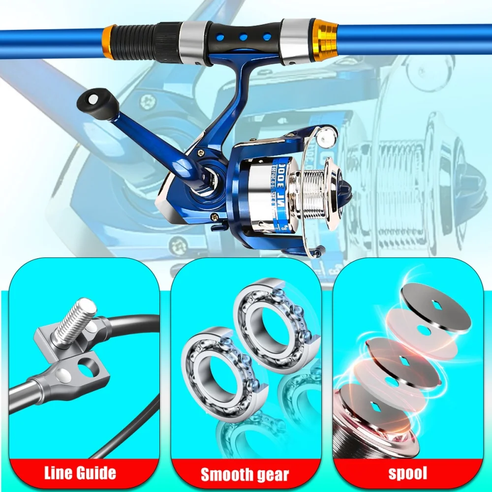 2.1-3.6M Telescopic Glass Fibe - Spincast Reel incelemesi ve fiyatı