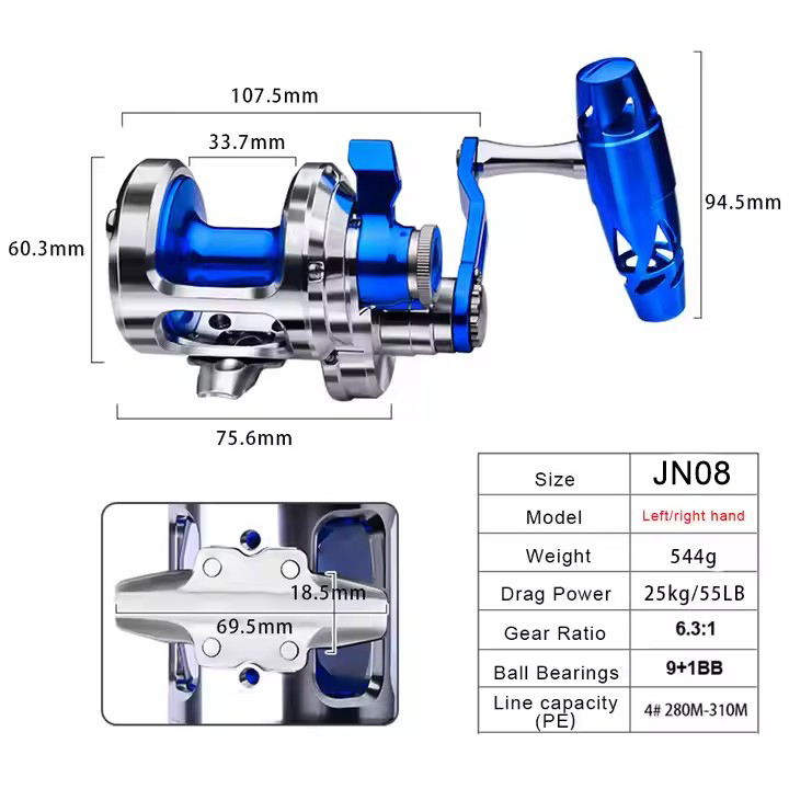 All Metal 9+1BB CNC Fishing Re - Trolling Reel incelemesi ve fiyatı