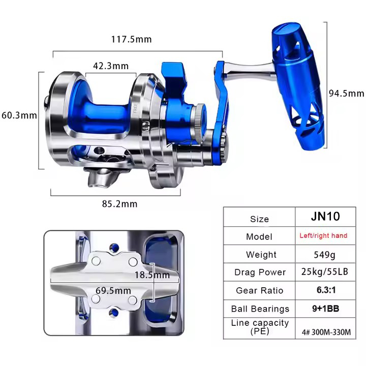 All Metal 9+1BB CNC Fishing Re - Trolling Reel incelemesi ve fiyatı